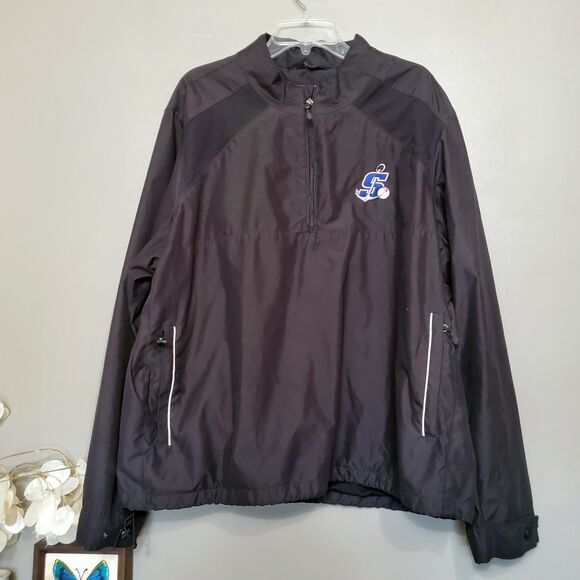 Stockton Ports Other - Stockton Ports Baseball Windbreaker Jacket Mens Size XXL Black MiLB WP Golf